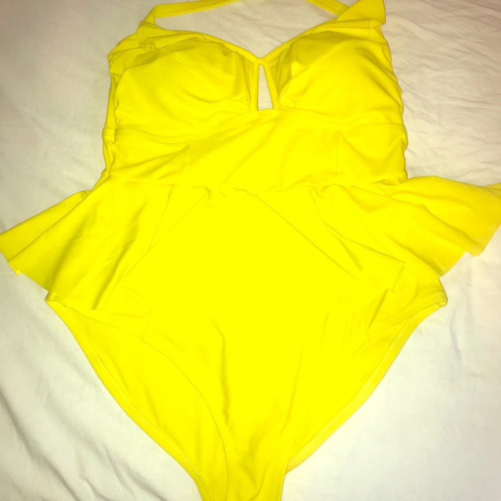 Peplum Style Plus Size  One Piece Bathing Suit